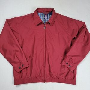 Chaps Ralph Lauren Harrington Jacket Men's XL Red Plaid Lining Preppy Vintage
